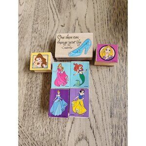 Wooden Stamps Disney Princess Cinderella Shoe Stamps Stampabilities Lot Of 7